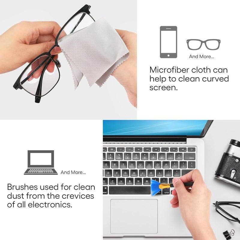 usefulpro Fingerprint Proof Screen Cleaner,3 in 1Touchscreen Mist Cleaner Spray Wipe Cleaner,Safe for All Phones, Computer, Laptop, Tablet and Car Screen(Grey Pink) - Image 3